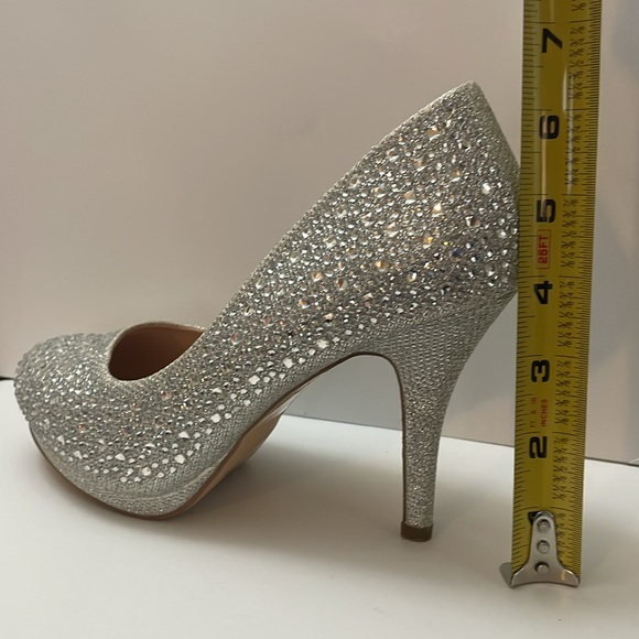 De Blossom Collection Rhinestone Crystal Heels Bridal Shoes size 8.5 - Picture 12 of 13